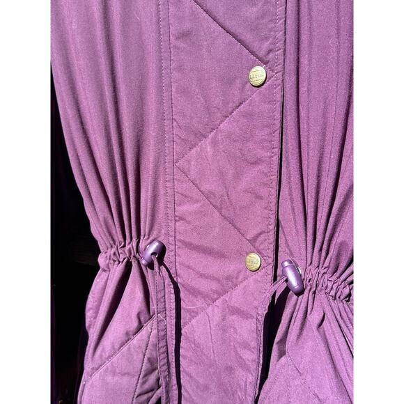 ll bean • vintage coat goose down trench purple parka trench small petite jacket - Picture 11 of 14